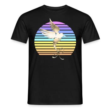 Hummingbird at sunset - Men's T-Shirt - black - Front - AI Model Male 178 light (178cm)