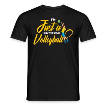 Just A Girl Who Loves Volley-ball Gifts For Teen - T-shirt homme - noir - Devant - AI Model Male 178 light (178cm)