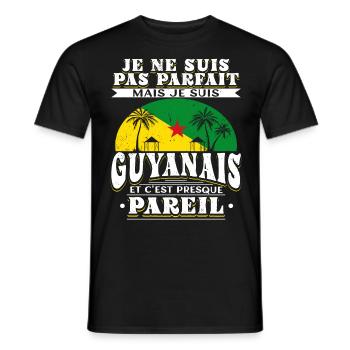 Guyane Guyanais Humour - T-shirt homme - noir - Devant - AI Model Male 178 light (178cm)