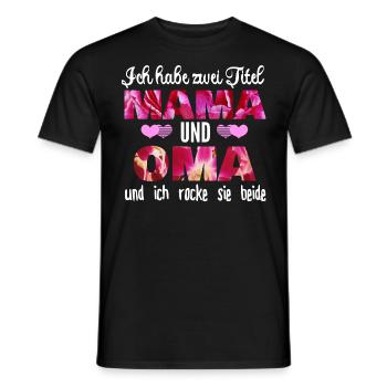 Ich habe zwei Titel Mama und Oma - Männer T-Shirt - Schwarz - Vorne - AI Model Male 178 light (178cm)