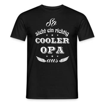So Sieht ein Richtig Cooler Opa Aus - Männer T-Shirt - Schwarz - Vorne - AI Model Male 178 light (178cm)