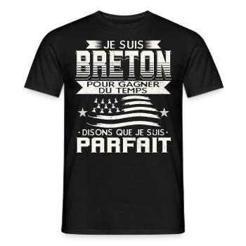Je Suis Breton Humour - T-shirt homme - noir - Devant - AI Model Male 178 light (178cm)