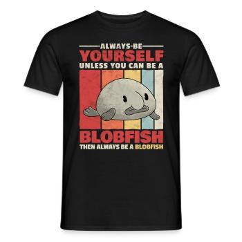 Blobfisch sei du selbst hässlicher Fisch Spruch - Männer T-Shirt - Schwarz - Vorne - AI Model Male 178 light (178cm)