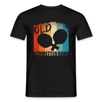 Old Schmetter Hand Tischtennis Pingpong - Männer T-Shirt - Schwarz - Vorne - AI Model Male 178 light (178cm)