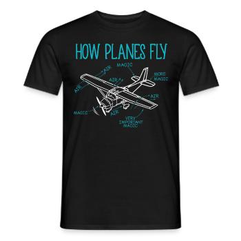 Comment Planes Fly Aircraft Pilot Co-pilot Aviator Air - T-shirt homme - noir - Devant - AI Model Male 178 light (178cm)