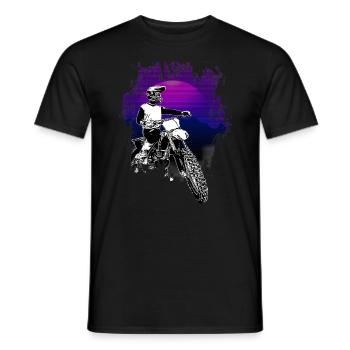 Motocross Design Enduro / Geschenkidee / MX Retro - Männer T-Shirt - Schwarz - Vorne - AI Model Male 178 light (178cm)