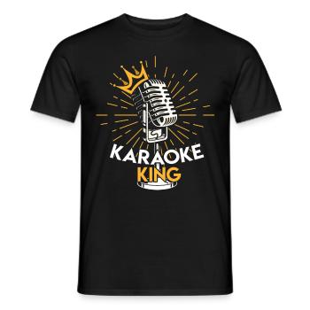 Karaoke King Mic Crown Vocalist Microphone Champio - Männer T-Shirt - Schwarz - Vorne - AI Model Male 178 light (178cm)