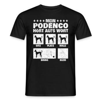 Podenco Hundetricks spanischer Jagdhund Geschenk - Männer T-Shirt - Schwarz - Vorne - AI Model Male 178 light (178cm)