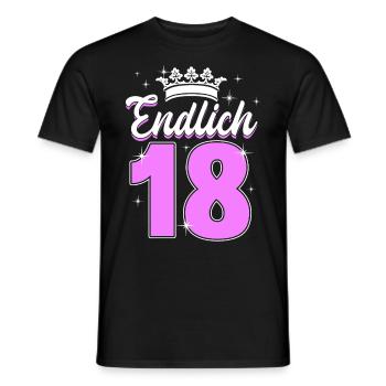 Endlich 18 - Männer T-Shirt - Schwarz - Vorne - AI Model Male 178 light (178cm)