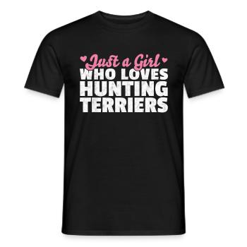 Girl the German Jagdterrier loves saying - Men's T-Shirt - black - Front - AI Model Male 178 light (178cm)