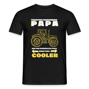 Traktor fahrender Papa Geschenk Geburtstag - Männer T-Shirt - Schwarz - Vorne - AI Model Male 178 light (178cm)