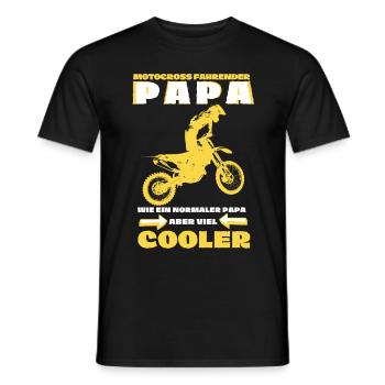 Motocross Papa Dirtbike Geschenk - Männer T-Shirt - Schwarz - Vorne - AI Model Male 178 light (178cm)