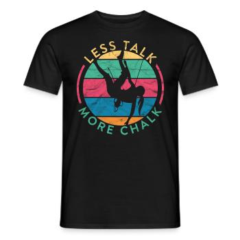Rock Climbing Less Talk More Chalk Bouldering - Men's T-Shirt - black - Front - AI Model Male 178 light (178cm)