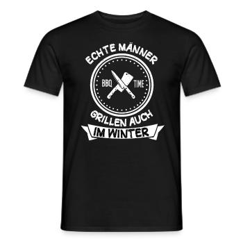 Wintergrillen Grillen Grill Grillmeister Geschenk - Männer T-Shirt - Schwarz - Vorne - AI Model Male 178 light (178cm)