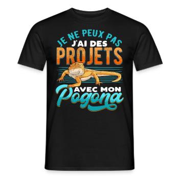 Agame Barbus Pogona Rigolo - T-shirt homme - noir - Devant - AI Model Male 178 light (178cm)