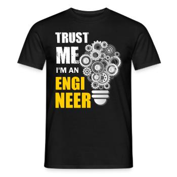 Trust me I ́m an engineer, engineer and mechanic - Men's T-Shirt - black - Front - AI Model Male 178 light (178cm)