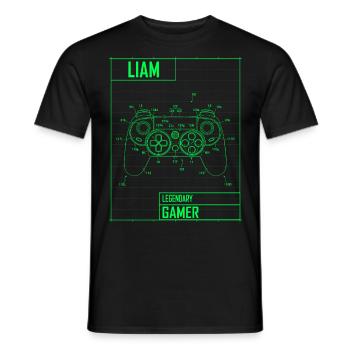 Liam Name Geschenk Personalisiert Legendärer - Männer T-Shirt - Schwarz - Vorne - AI Model Male 178 light (178cm)