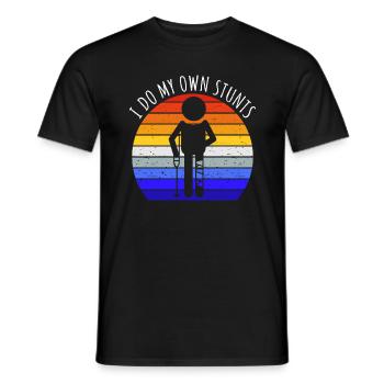 I Do My Own Stunts I - Men's T-Shirt - black - Front - AI Model Male 178 light (178cm)