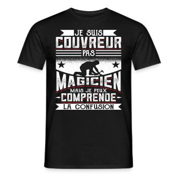 Couvreur Zingueur Humour - T-shirt homme - noir - Devant - AI Model Male 178 light (178cm)