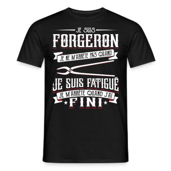 Forgeron Forger Humour - T-shirt homme - noir - Devant - AI Model Male 178 light (178cm)