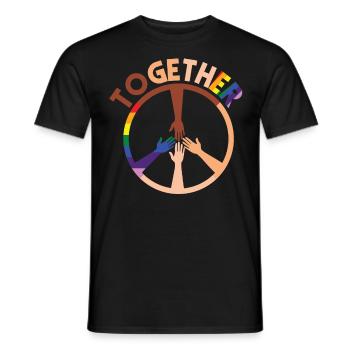 Human Rights Together Peace Sign - Männer T-Shirt - Schwarz - Vorne - AI Model Male 178 light (178cm)