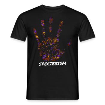 Stop au spécisme Empreinte de main animale - T-shirt homme - noir - Devant - AI Model Male 178 light (178cm)