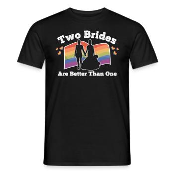 LGBTQ Lesbian Bride Wedding Bisexual Gift - Men's T-Shirt - black - Front - AI Model Male 178 light (178cm)
