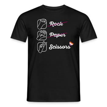 LGBTQ Lesbian Scissors Stone Paper Gift - Men's T-Shirt - black - Front - AI Model Male 178 light (178cm)