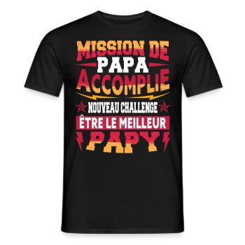 Annonce Grossesse Papy Bientôt Grand-Père - T-shirt homme - noir - Devant - AI Model Male 178 light (178cm)