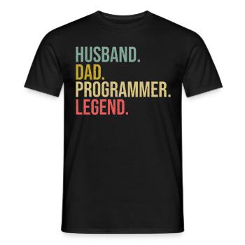 Husband Dad Programmer Legend Fathers Day Programm - Männer T-Shirt - Schwarz - Vorne - AI Model Male 178 light (178cm)