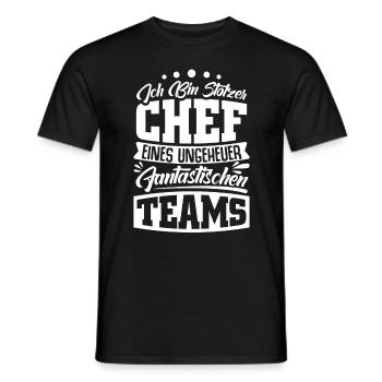 Stolzer Chef Chef Mann Abteilungsleiter Teamchef - Männer T-Shirt - Schwarz - Vorne - AI Model Male 178 light (178cm)