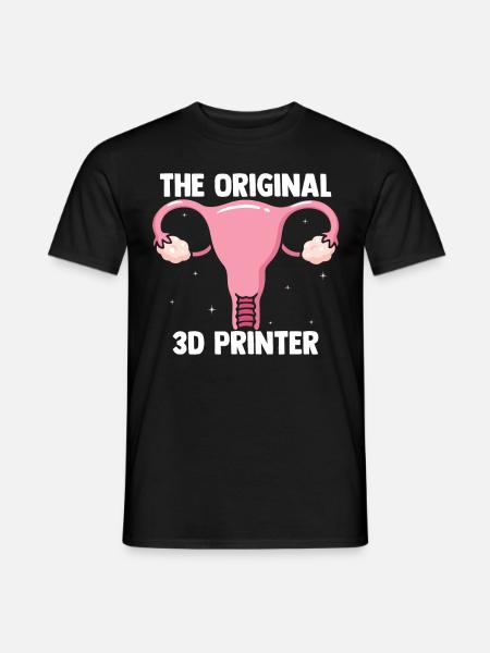 The Original 3D Printer Funny 3D Printing Uterus P - Männer T-Shirt - Schwarz