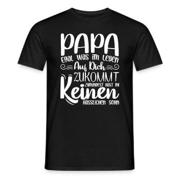 Vater Sohn Spruch Vatertag Vatertagsgeschenk - Männer T-Shirt - Schwarz - Vorne - AI Model Male 178 light (178cm)