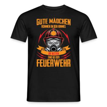 Gute Mädchen werden Feuerwehrfrau - Männer T-Shirt - Schwarz - Vorne - AI Model Male 178 light (178cm)