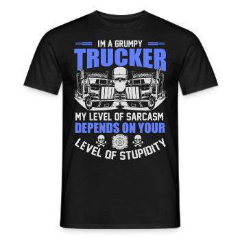 Mürrischer LKW Fahrer Trucker Spedition Geschenk - Männer T-Shirt - Schwarz - Vorne - AI Model Male 178 light (178cm)