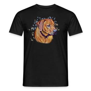 Rhodesian Ridgeback Portrait Hundebesitzer - Männer T-Shirt - Schwarz - Vorne - AI Model Male 178 light (178cm)