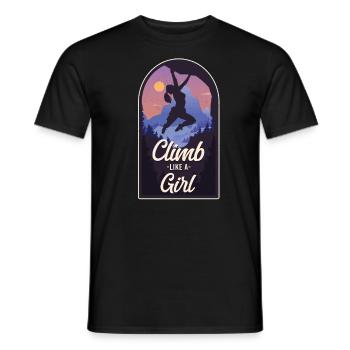 Rock Climbing Climber Climb Like A - Männer T-Shirt - Schwarz - Vorne - AI Model Male 178 light (178cm)