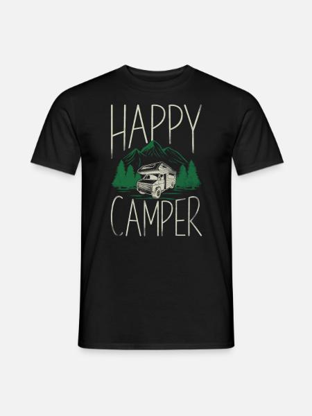 Camping Happy Camper Motorhome - Heren T-shirt - zwart