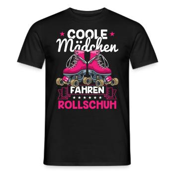 Rollschuhfahren Coole Mädchen fahren Rollschuh - Männer T-Shirt - Schwarz - Vorne - AI Model Male 178 light (178cm)
