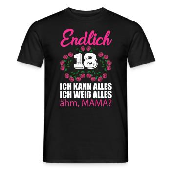 18th birthday Finally 18 I can do everything I know - Men's T-Shirt - black - Front - AI Model Male 178 light (178cm)