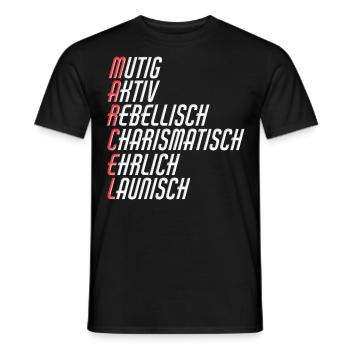 Marcel - Männer T-Shirt - Schwarz - Vorne - AI Model Male 178 light (178cm)