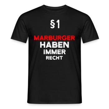 §1 Marburger Haben Immer Recht Marburg - Männer T-Shirt - Schwarz - Vorne - AI Model Male 178 light (178cm)