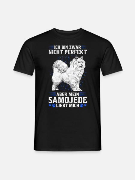 Mein Samojede liebt mich Schlittenhund Spruch - Männer T-Shirt - Schwarz