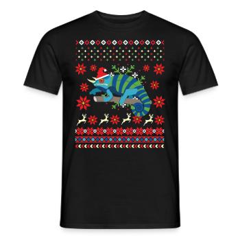 Chameleon Ugly Christmas Sweater - T-shirt homme - noir - Devant - AI Model Male 178 light (178cm)