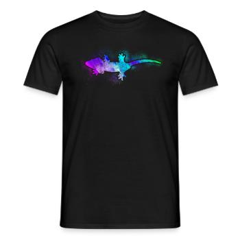 Crested Gecko Watercolor - T-shirt homme - noir - Devant - AI Model Male 178 light (178cm)