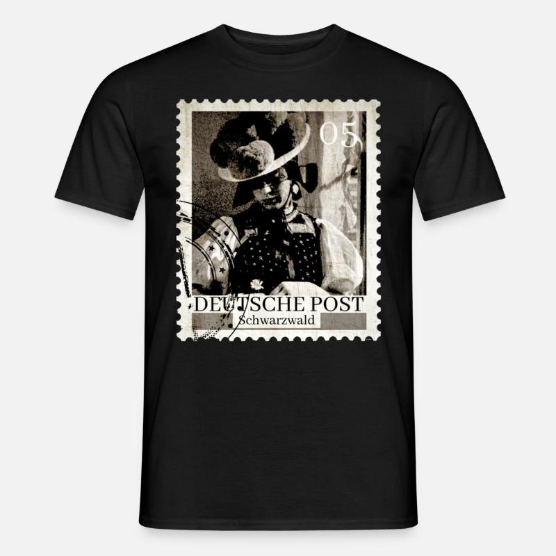 Briefmarke Schwarzwald - Männer T-Shirt - Schwarz