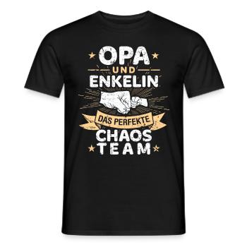 Spruch Opa Und Enkelin Das Perfekte Chaos Team - Männer T-Shirt - Schwarz - Vorne - AI Model Male 178 light (178cm)