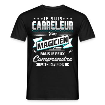 Carreleur de Carrelage Humour - T-shirt homme - noir - Devant - AI Model Male 178 light (178cm)