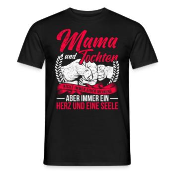 Mama Und Tochter Nicht Immer Einer Meinung - Männer T-Shirt - Schwarz - Vorne - AI Model Male 178 light (178cm)