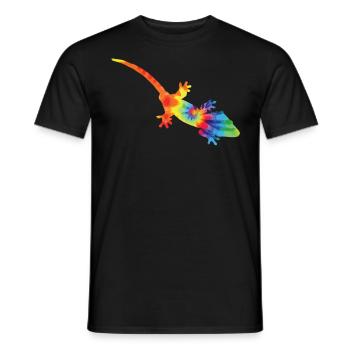 Crested Gecko Tie Dye - Männer T-Shirt - Schwarz - Vorne - AI Model Male 178 light (178cm)